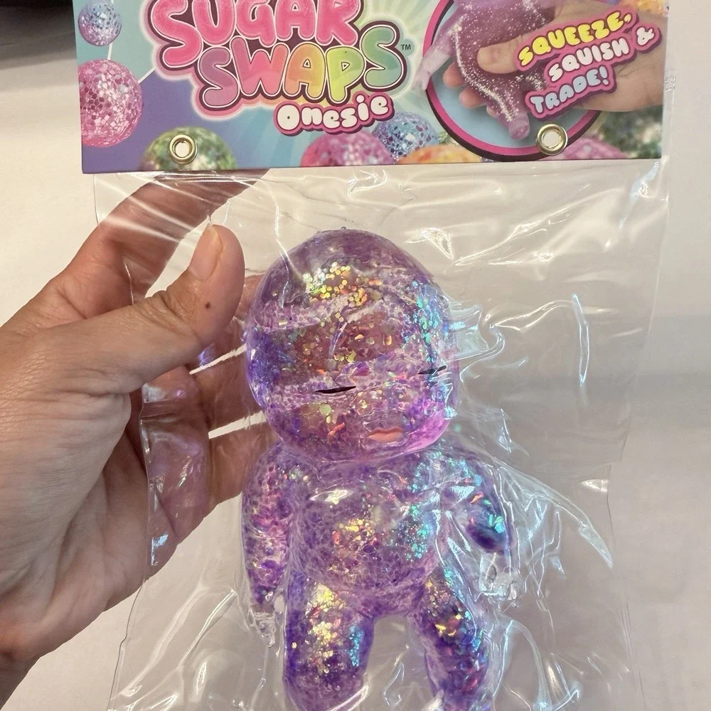 NEW Viral Sugar Swaps Baby Squishy Giant Baby Squeeze Toy In Purple 5in
